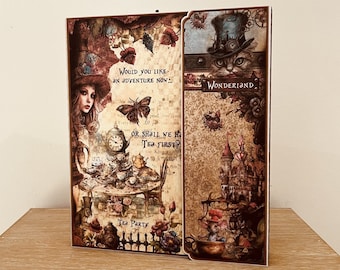 Album photo « Alice au pays des merveilles Fait main 28 photos 10x15cm avec insert photos Scrapbooking Idée cadeau