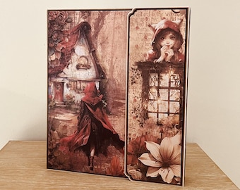 Album photo "Le petit chaperon rouge" Fait main 28 photos 10x15cm avec insert photos Scrapbooking Idée cadeau à offrir enfant