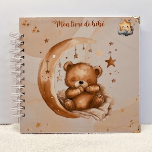 Livre Album Bébé Naissance Ourson Mixte Fille ou Garçon 1ère année Fait main Idée Cadeau Naissance