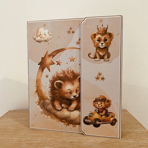 Album photo Bébé Naissance Lion Fait main 28 photos 10x15cm avec insert photos Scrapbooking Idée cadeau naissance