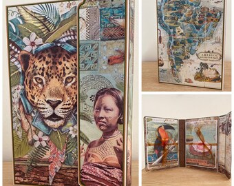 Mini album photo Amazonie Animaux Fait main 26 photos 10x15cm avec insert photos Scrapbooking