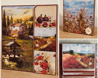 Album photo "Sous le soleil de Toscane" Fait main 28 photos 10x15cm avec insert photos Scrapbooking Idée cadeau