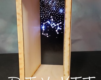 Book Nook Kit, Diorama, 'Zodiac Constellation' Diorama Book Nook (ZC), Blank Canvas, UNASSEMBLED, Laser Cut Wood, Whimsical or Fantasy