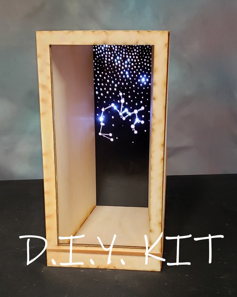 Book Nook Kit, Diorama, 'Zodiac Constellation' Diorama Book Nook (ZC), Blank Canvas, UNASSEMBLED, Laser Cut Wood, Whimsical or Fantasy 