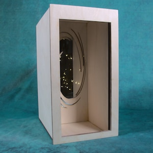 Book Nook Kit, Diorama,  'Infinity Mirror' Diorama Book Nook (IM), Blank Canvas, UNASSEMBLED, Laser Cut Wood, Whimsical, Fantasy or Military