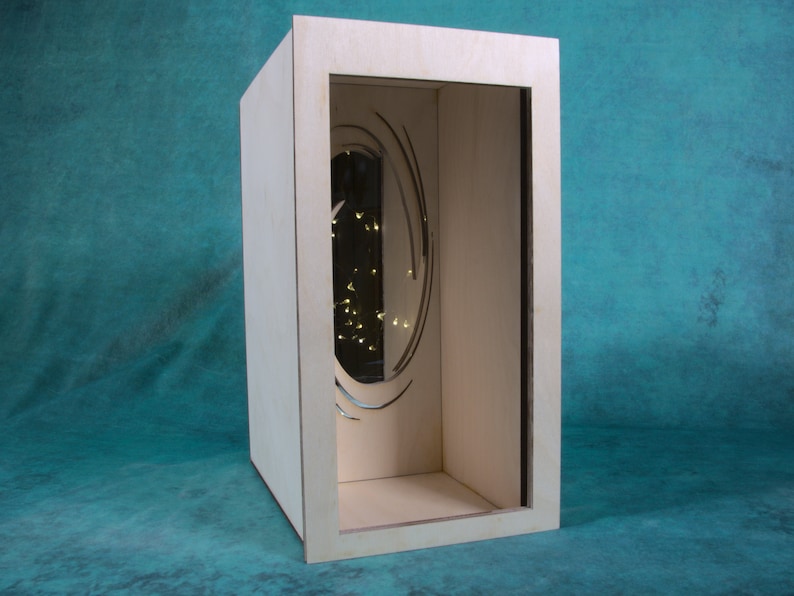 Book Nook Kit, Diorama,  'Infinity Mirror' Diorama Book Nook (IM), Blank Canvas, UNASSEMBLED, Laser Cut Wood, Whimsical, Fantasy or Military 