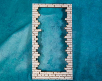 Book Nook Accessory, 'Brick Wall' for (SW) Single Wide, Diorama Accessory, Blank Canvas, UNASSEMBLED, Laser Cut Wood, Whimsical, Fantasy