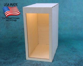 Book Nook Kit, Diorama, 'Simple Single Wide' Diorama Book Nook (SSW), Blank Canvas, UNASSEMBLED, Laser Cut Wood, Whimsical or Fantasy