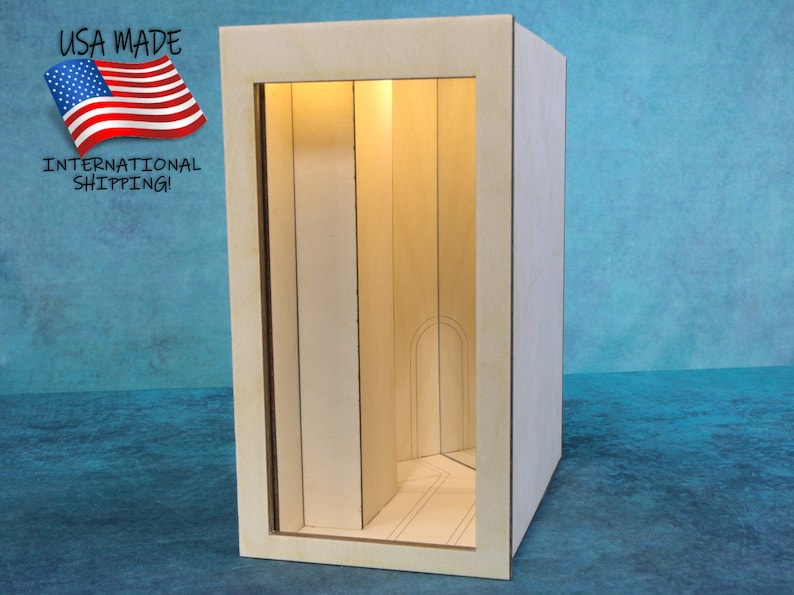 Book Nook Kit, Diorama,  'Mirror Wall Kit' Diorama Book Nook (MR), Blank Canvas, UNASSEMBLED, Laser Cut Wood, Whimsical, Fantasy or Military 