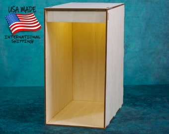 Single Wide Book Nook Kit, Diorama with Free Lighting, 'Keep It Simple' KISS Diorama Book Nook (KSW), Blank Canvas, Laser Cut Wood