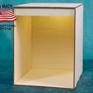 Double Wide Book Nook Kit, Diorama with Free Lighting, 'Keep It Simple' KISS Diorama Book Nook (KDW), Blank Canvas, Laser Cut Wood