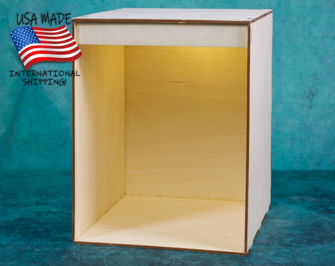 Double Wide Book Nook Kit, Diorama with Free Lighting, 'Keep It Simple' KISS Diorama Book Nook (KDW), Blank Canvas, Laser Cut Wood