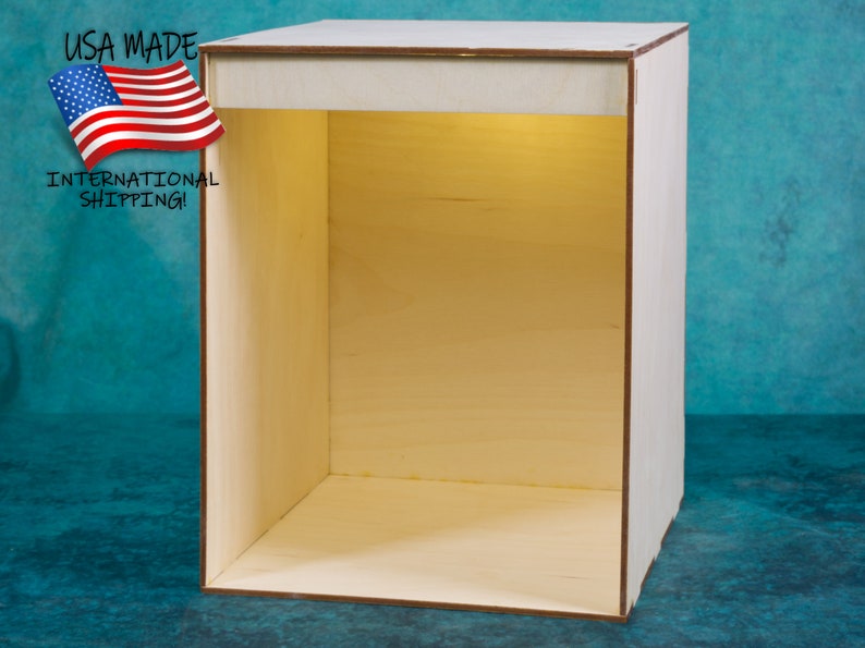 Double Wide Book Nook Kit, Diorama with Free Lighting, 'Keep It Simple' KISS Diorama Book Nook (KDW), Blank Canvas, Laser Cut Wood 