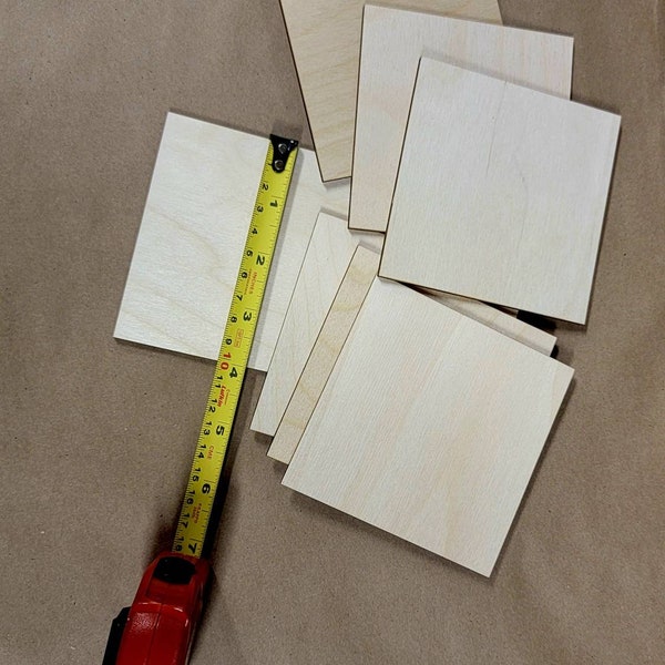 Unfinished Laser Squares, Baltic Birch Wood, Blank for Art Projects