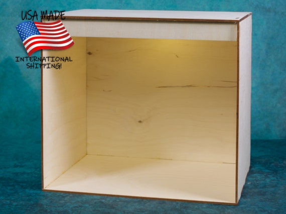 Triple Wide Book Nook Kit, Diorama with Free Lighting, 'Keep It Simple' KISS Diorama Book Nook (KTW), Blank Canvas, Laser Cut Wood