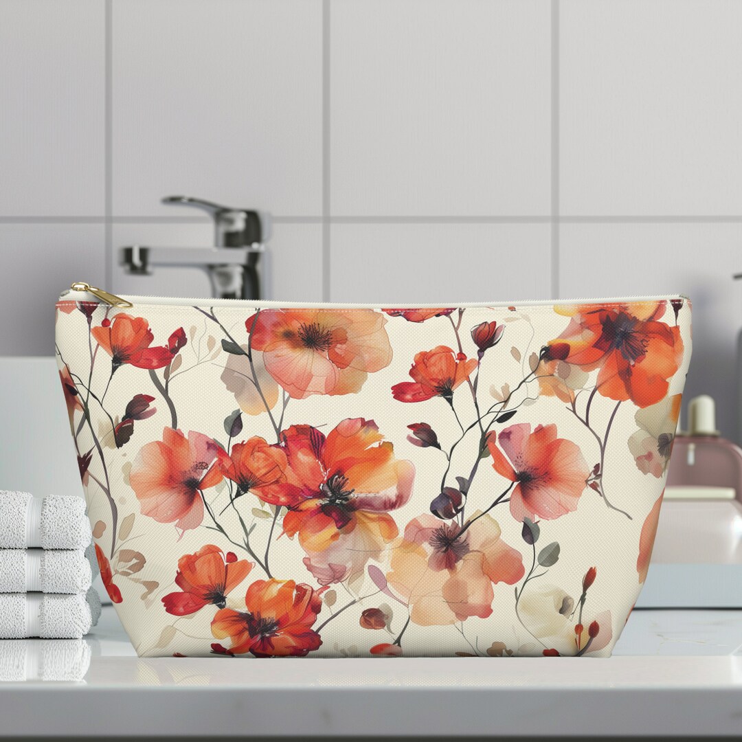 Wildflower Floral Cosmetic Bag Flower Makeup Bag Zippered Pouch - WF1-2 ...