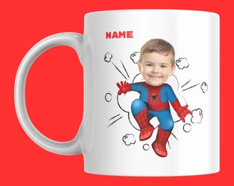 Personalised Cartoon Mug – Turn Your Child Into a Web-Slinging Hero!