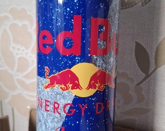 Blue R Bull-beker: 20 oz roestvrij staal, schuifdeksel en rietje, gepersonaliseerd