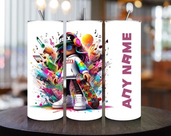 Gepersonaliseerde gamer-beker: 20 oz roestvrij staal met metalen rietje