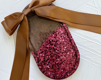 Handcrafted Decorative Vanity Tray, Chunky Glitter Oval Tray, Resin Jewelry Dish