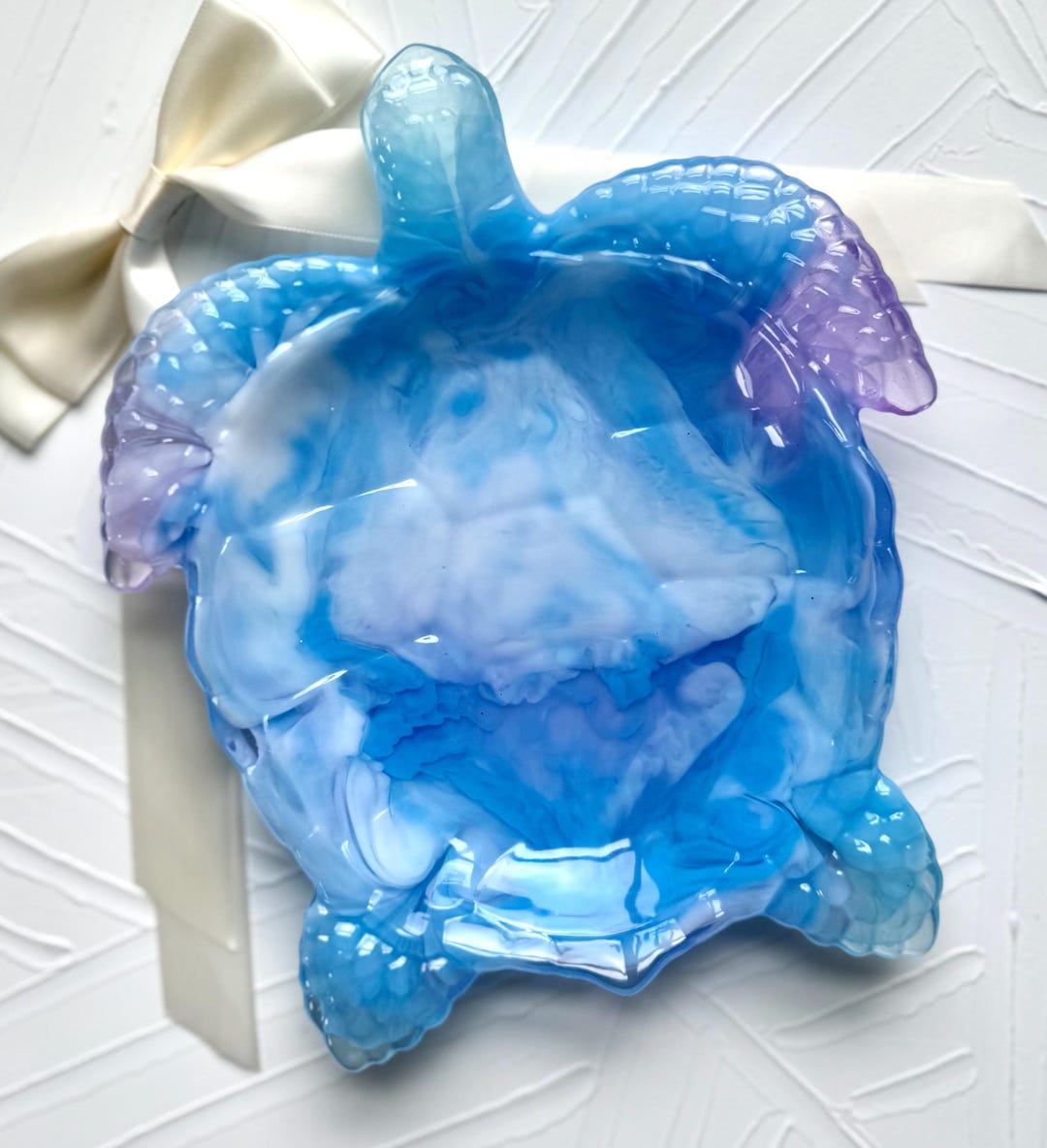 Turtle Shell Tray Handcrafted Resin Sea Turtle Tray: Ocean Jewelry Dish, Beach Cottage ...