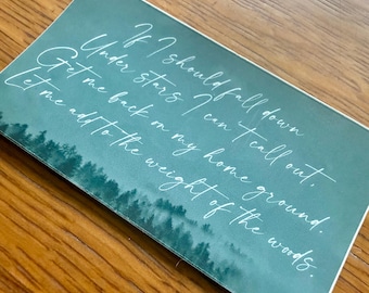 MATTE VINYL Holographic  sticker, Dermot Kennedy Lyrics Sycamore sticker decal, Weights of the Woods
