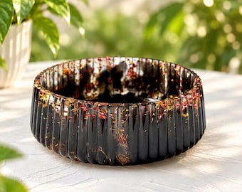 Black and Pink Flakes Resin Trinket Bowl | Catchall Bowl | Vanity Organizer  | Gift for Her