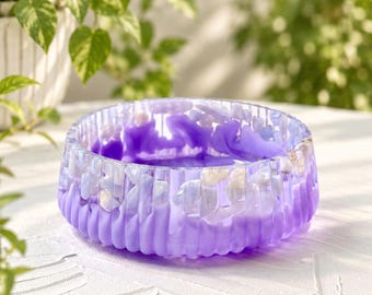 Purple Lilac Rock Resin Trinket Bowl | Handmade Jewelry Dish | Catchall Bowl | Organizer  | Gift for Her