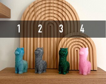Handcrafted Glitter Resin Shelf Decor: Decorative Pocket Gift, Llama Figurine