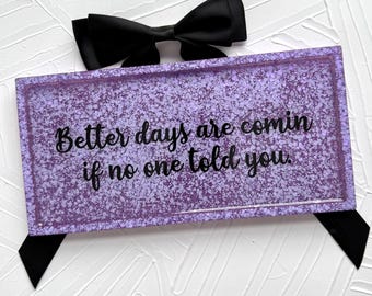 Handcrafted Glitter Resin Vanity Tray: Holographic Trinket Dish, Dermot Kennedy Better Days are Coming