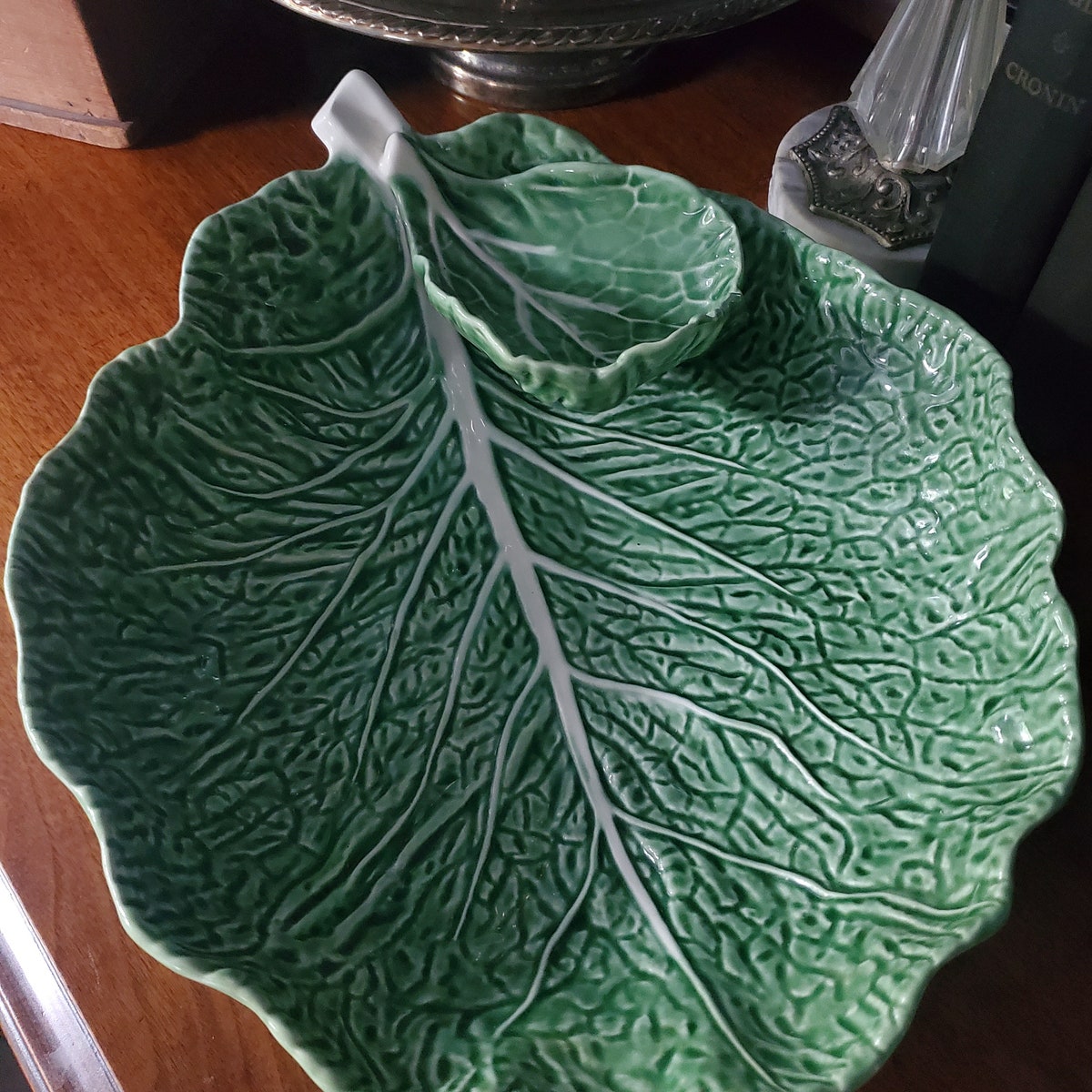 Bordallo Pinheiro Majolica Cabbage Serving Bowl Chip and Dip - Etsy