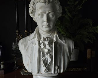 Large Vintage Bust Statue Mozart 21&quot;