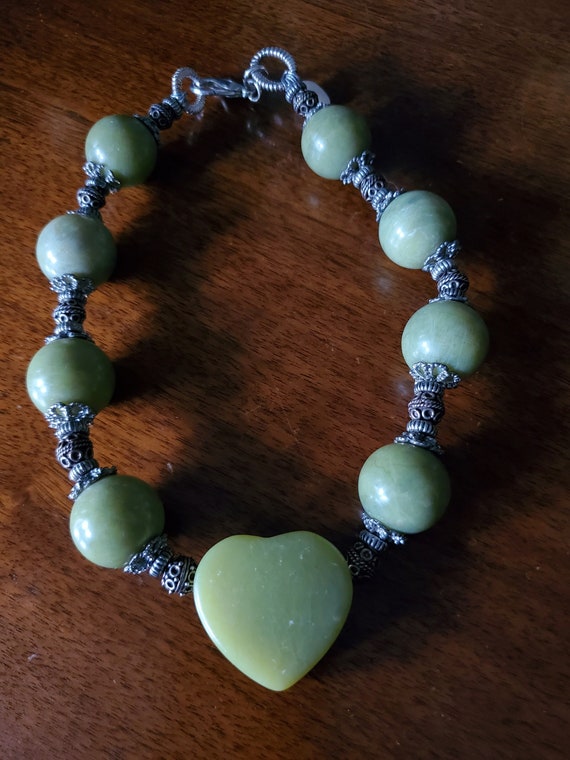 Large Jade Heart Necklace Jade Jewelry