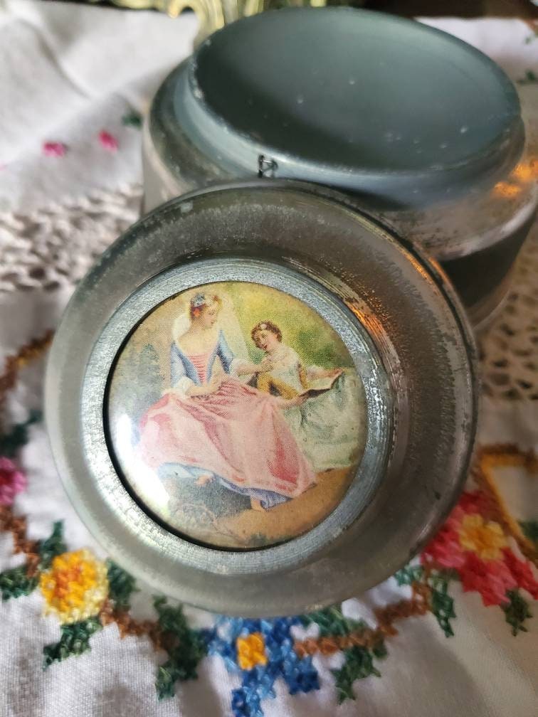 Vintage Music Box Powder Box Etsy