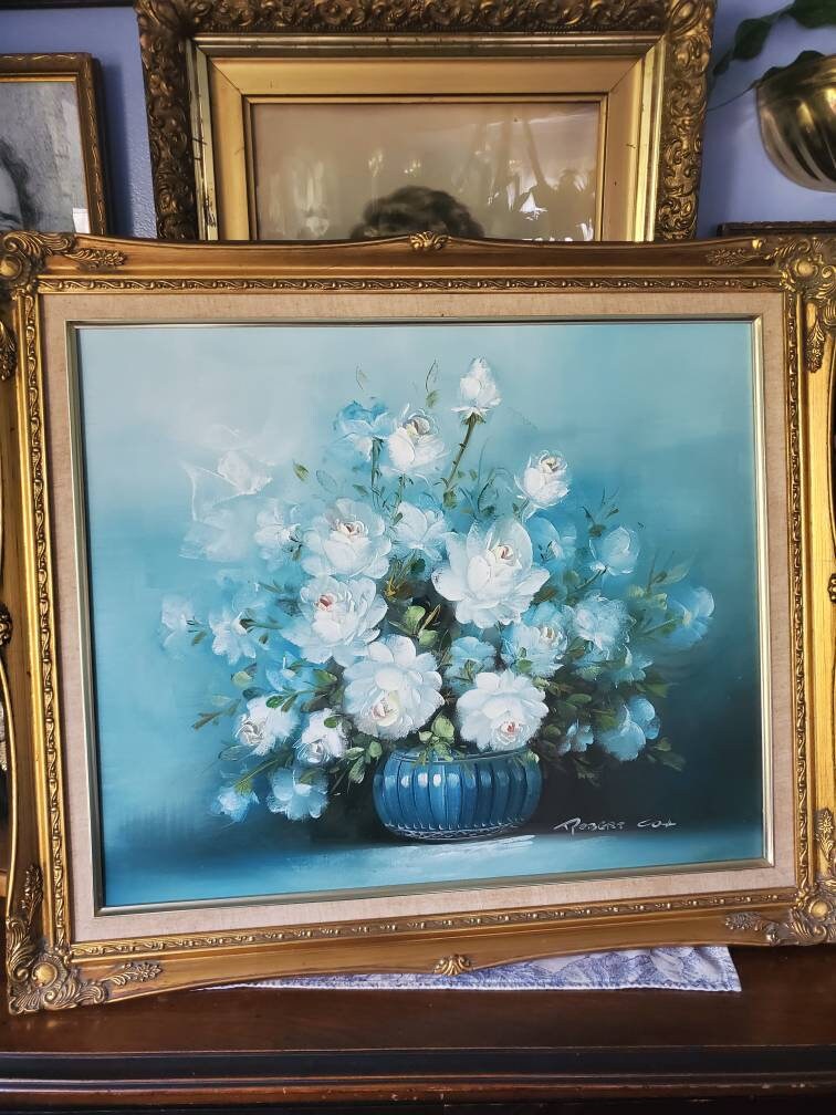 Original Oil Painting Signed Robert Cox Floral Art Vase of Etsy