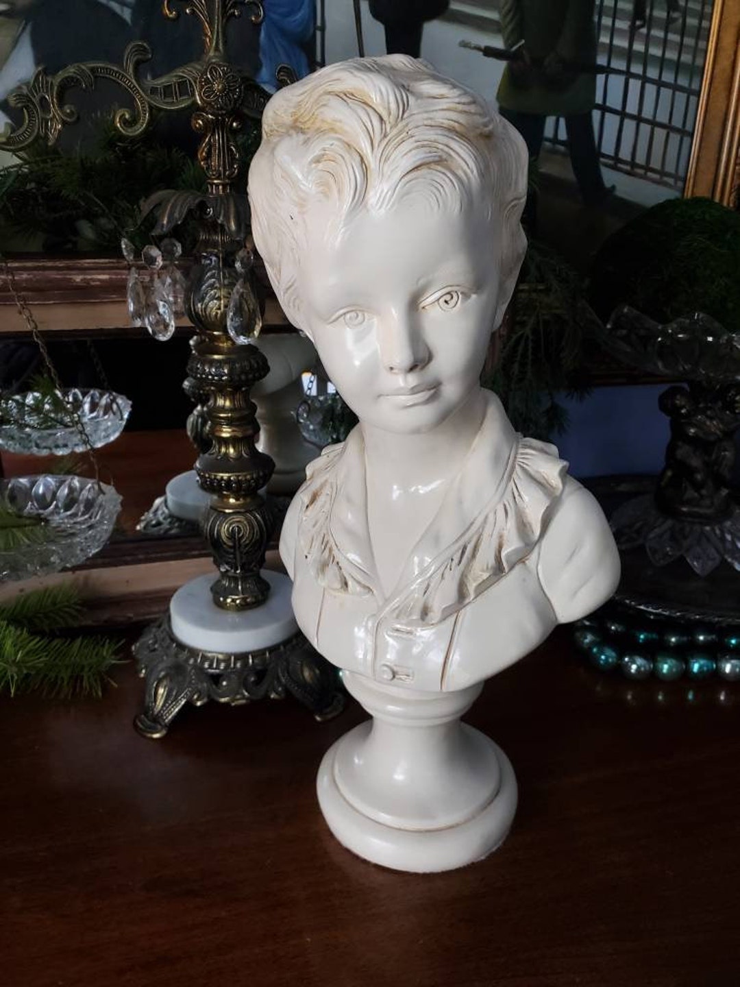Large Vintage Bust Statue Alexander Backer Co Chalkware With Etsy