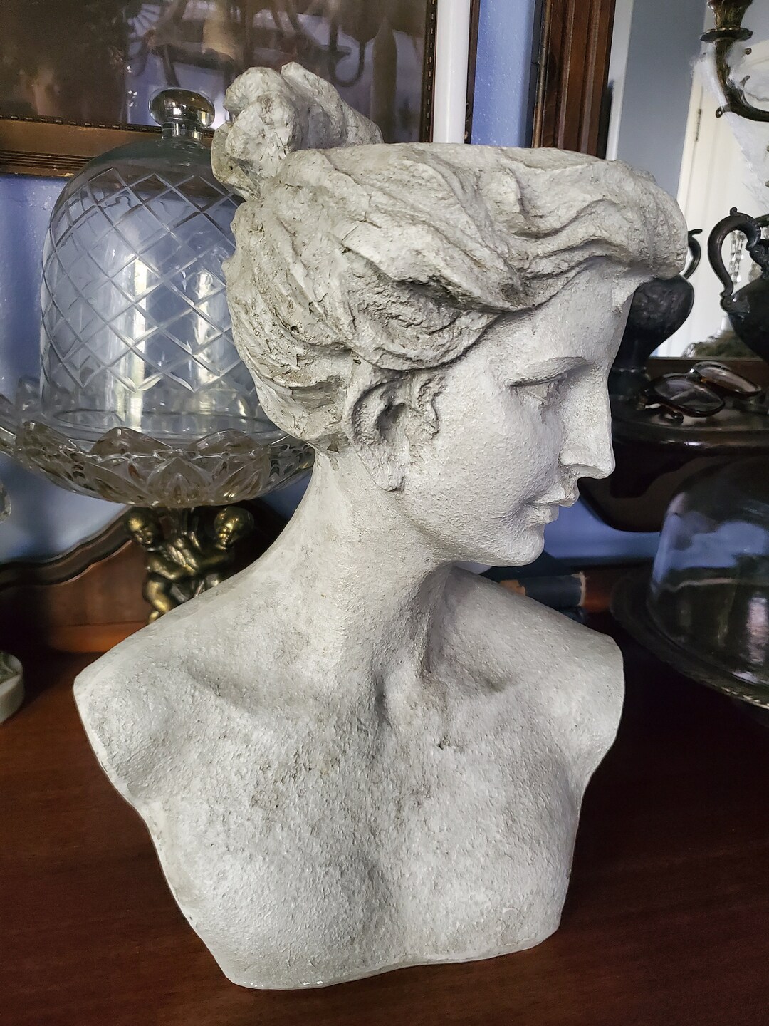Large Bust Statue Planter Victorian Style Etsy