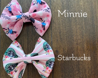 Minnie Mouse / Starbucks / Bows / Headwraps / Nylon Headband / Alligator Clip / Piggie Set / Baby / Toddler