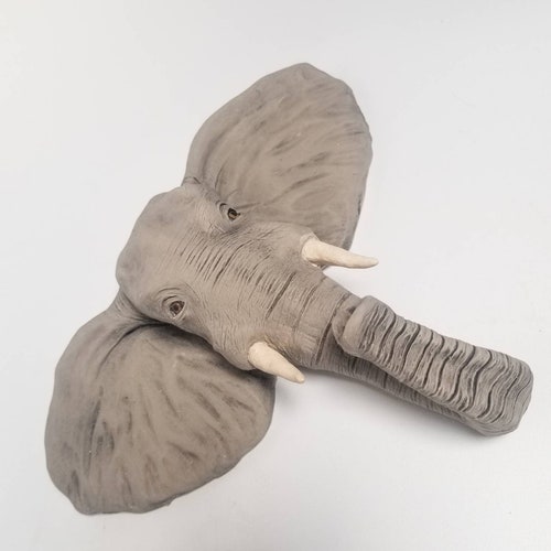 Nala ceramic elephant head shops wall sculpture. handmade