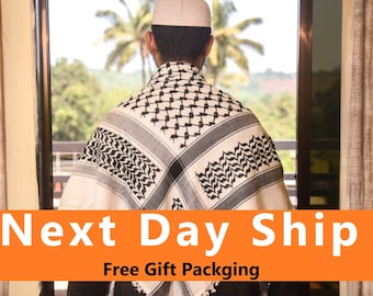 Palestine Keffiyeh Scarf (Pack of 2): Traditional Arab Shemagh with Tassels
