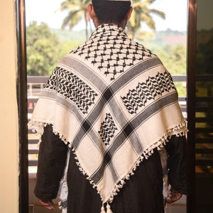 Palestine Keffiyeh Kufiya Scarf Free Palestine Traditional Shemagh with Tassels Arafat Hatta Arab Style Headscarf for Men and Women Shemagh	Palestine Scarf	Arafat	Scarves	Houndstooth Scarf	Black White Scarf	Palestine Head Dress	kufiyah Palestine