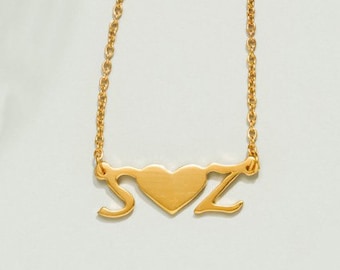 Initial Halskette Gold, benutzerdefinierte Namenskette, Buchstaben Halskette Gold, Paar Name Halskette Geschenk, Geburtstagsgeschenk für sie, Schwester Geburtstagsgeschenk