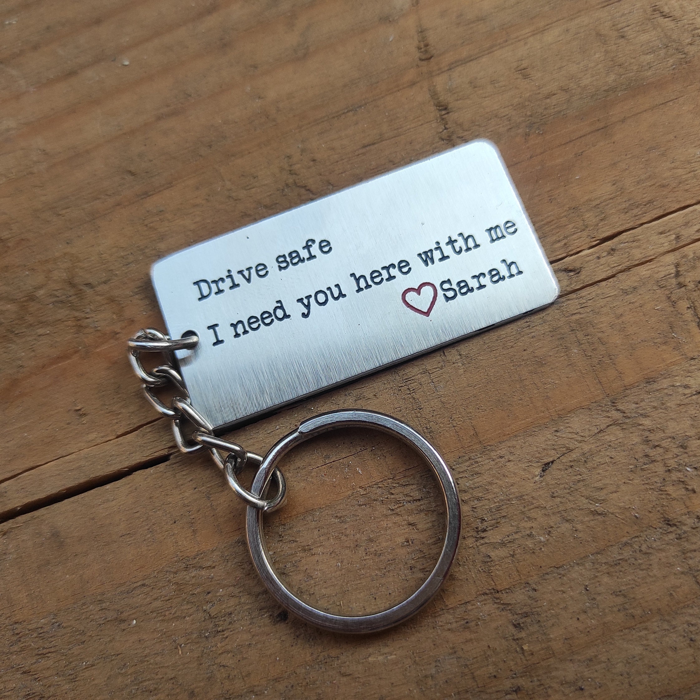 Schlüsselanhänger »Drive Safe I Love You« – Aus Edelstahl, Graviert, Für Freund, Ehemann, Fahrer