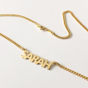 Personalised Name Necklace, 24k Gold Custom Nameplate Necklace, Name Necklace, Initial Necklace, valentines  gift For mom, Dainty necklace,