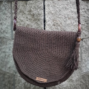 Braune Lange Umhängetasche Crochet Made Trending Modern Style