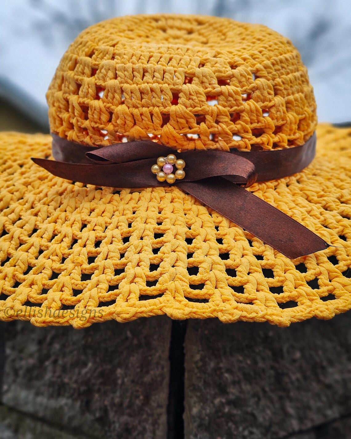 Radish - Yellow Multicolour Woven Sunhat main image 0