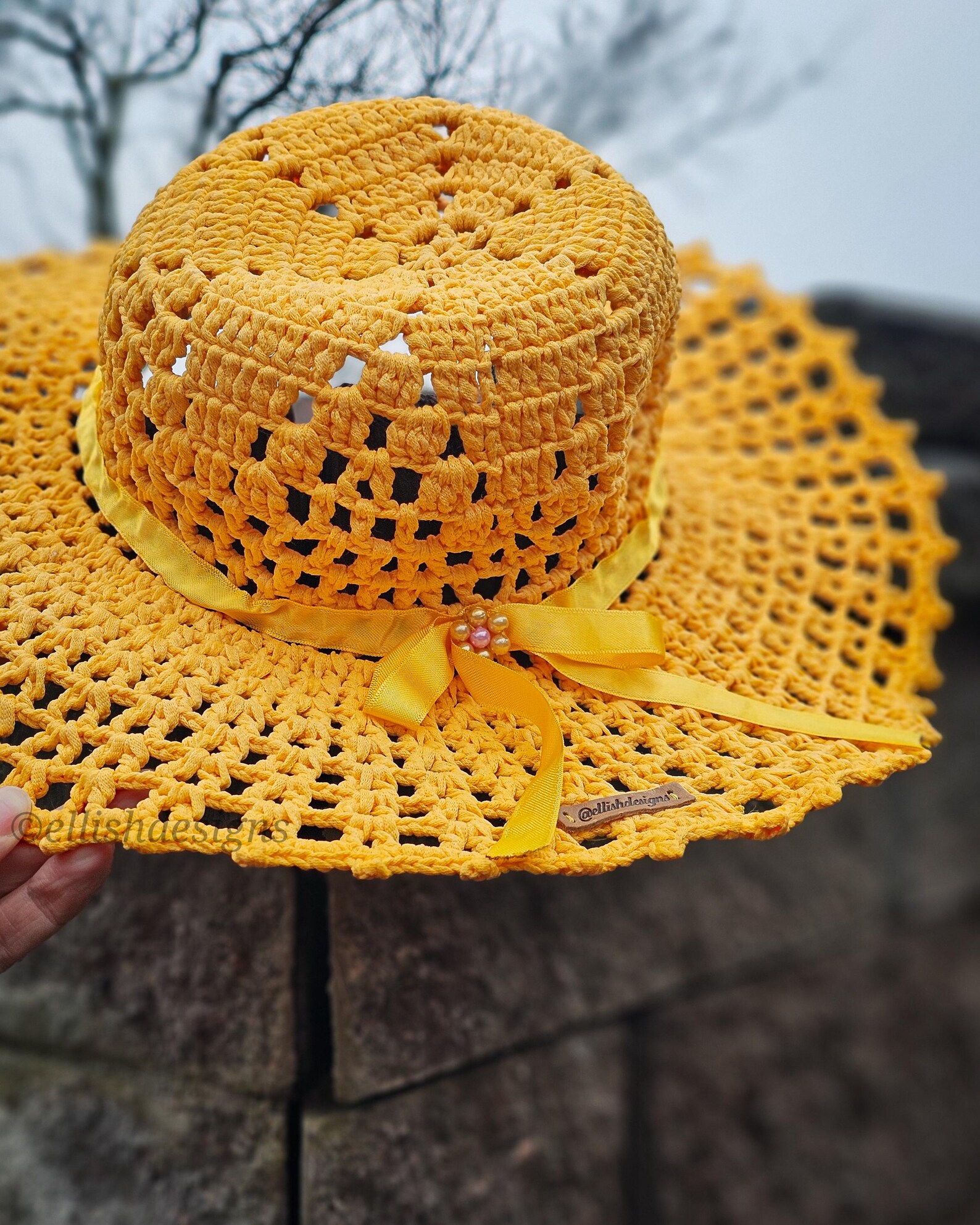 Radish - Yellow Multicolour Woven Sunhat main image 1