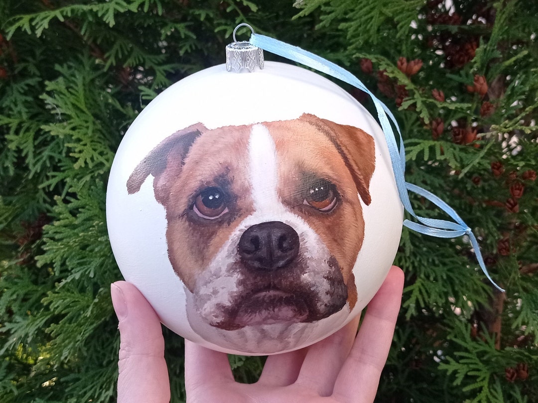 Custom Pet Memorial Ornament – Hand Painted Pet Portrait From Photo ...