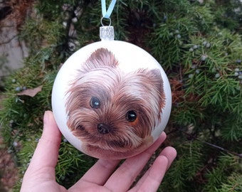 Custom dog ornament Dog portrait ornament Pet ornament Pet portrait ornament Custom hand painted pet portrait bauble Christmas personalised