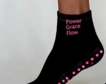 Power Grace Flow Pilates Socks - non Slip - grip socks for her -